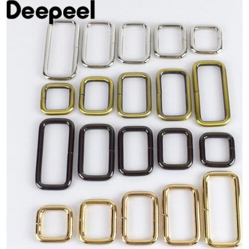 10Pcs Rectangle Metal Buckles Webbing Belt Ribbon Buckle Clasp Handbag Strap Clips Adjuster DIY Hardware Accessories F4-5