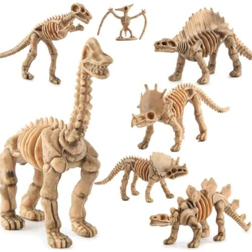 12pcs/Set Novelty Assorted Dinosaur Fossil Skeleton Figures Model Building Kits Dollhouse Decor For Children Toys Christmas Gift