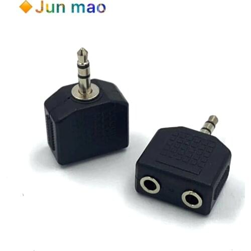 2PCS Earphone Audio 3.5mm Jack Male To Double AUX Female Headphone Y Splitter Adapte For Phone Microphone Speaker