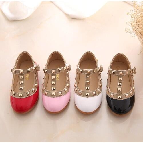 2021 girls casual shoes girls sandals princess children rivet shoes 4-16 years old children girls tendon soles