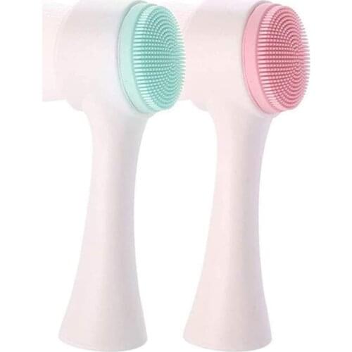 3D Facial Cleansing Instrument Manual Cleansing Brush Silicone Double-sided Massage Brush Facial Cleansing Artifact