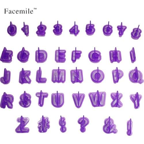 40PCS/set Numbers Letters Fondant Cake Frill Edge Fondant Craft DIY Mold cookie Biscuit cutter set Birthday