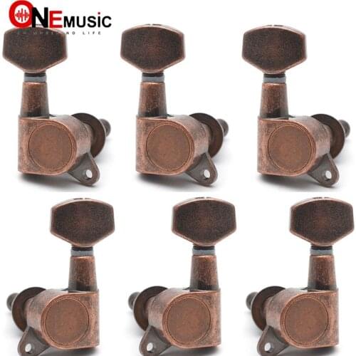 6pcs Small Square Buttons Sealed Bronze Guitar Tuning Peg Locking Machine Head for Acoustic Electric Guitar Guitarra Accessories