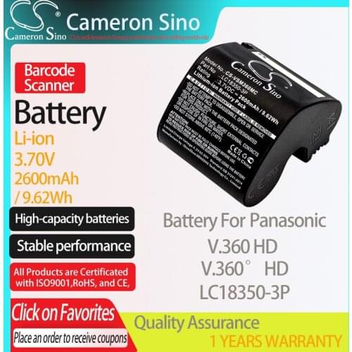 CameronSino Battery for Panasonic V.360 HD V.360° HD fits VSN Mobil LC18350-3P Digital camera Batteries 2600mAh 3.70V Li-ion