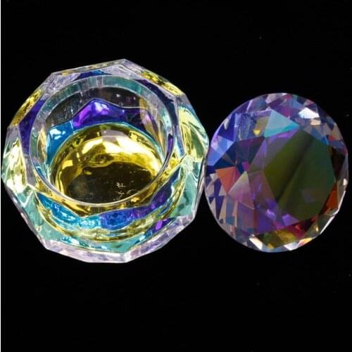 1PC Acrylic Nail Cup Acrylic Powder Liquid Crystal Glass Dish Lid Bowl Cup Holder Equipment Nail Tool