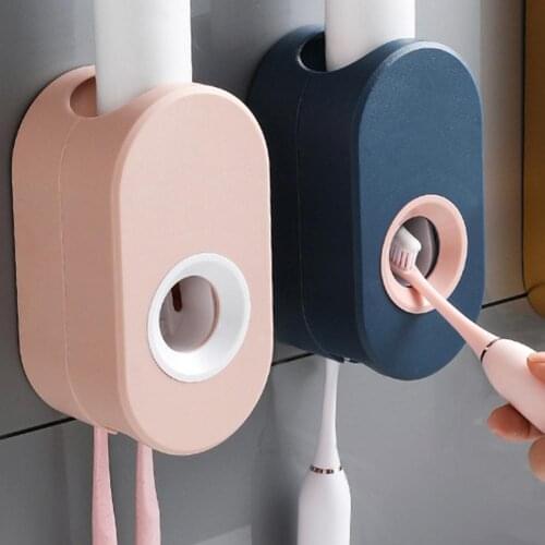 Toothpaste Squeezers Automatic Toothpaste Dispenser Tooth Dust-proof Toothbrush Holder Wall Mount Stand Bathroom Accessories Set
