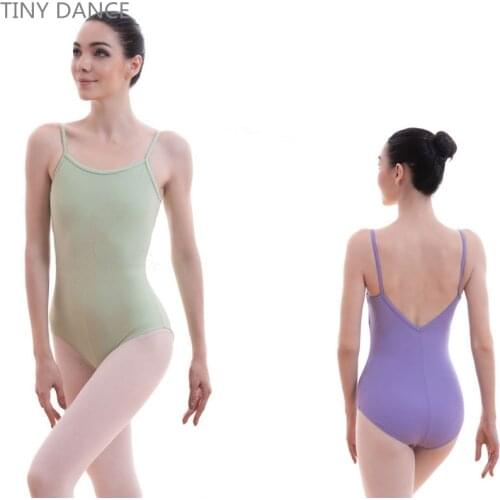 Free Shipping Womens Camisole Leotard for Ballet Dancing Bodywear with V-Back Design 5 Colors Available 02D0122