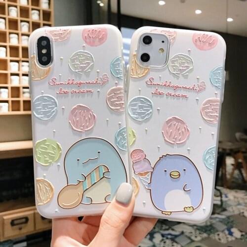 For Samsung Galaxy Note 20 Plus 10 Pro 8 9 5 S10 Lite S20 Ultra S10e S8 S9 S7 Edge J4 J6 Plus J5 J7 Cartoon Sumikko Emboss Cases