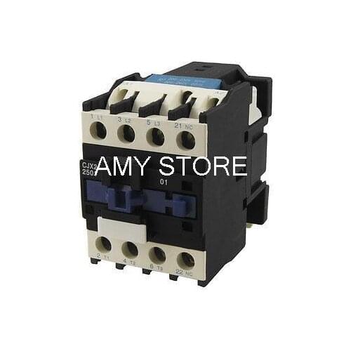 CJX2-2501 DIN Rail Mount AC Contactor 3 Pole One NC 220V Coil 25A