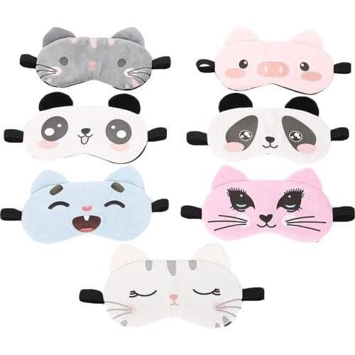 Hot Sale Cartoon Pandas Eyeshade Relax Mask For Party Gifts Kawaii Soft Toy Eye Mask Sleeping Mask Plush Eye Shade Cover
