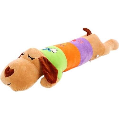 Children Plush Stuffed Toy Cute colored stripes lying dog Baby Kids Toy for Christmas Birthday Valentines Day gift