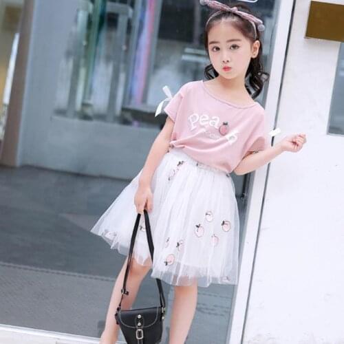 Kids girls summer clothing set t-shirt + Skirt Cartoon Unicorn 2pc baby suit casual cotton outfits infant sportwear 2 3 4 years