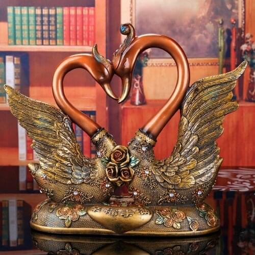 Continental retro lovers Swan ornaments exquisitely creative living room decor Home Furnishing American Wedding items