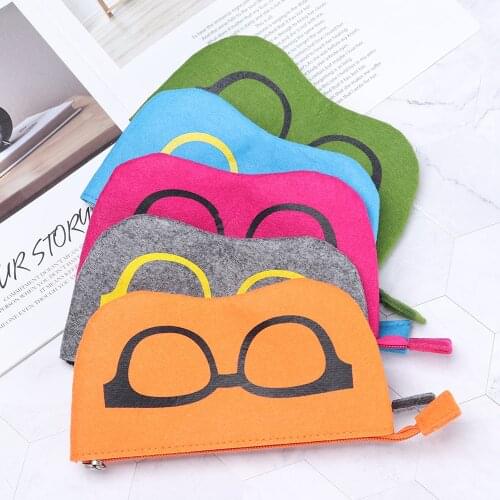 1PC portable glasses bag fashion zipper candy color sunglasses case simple fashion glasses bag glasses accessories