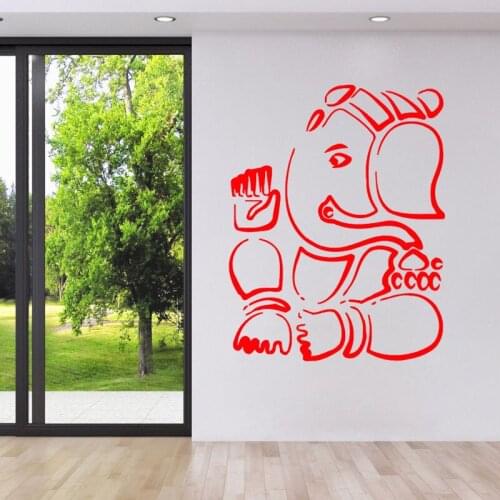 Ganesha Lord Wall Stickers Indian Elephant Animal Vinyl Art Wall Decals Home Decor Bedroom Self Adhesive Waterproof Wall Murals