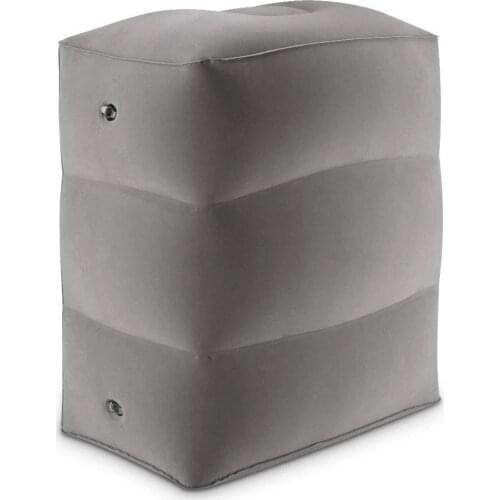 1 Gas Nozzle 3 Layers Inflatable Travel Foot rest Cushion Train Bag Dust & Storage Footrest Car Foot Airplane Y9G8