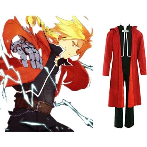 Fullmetal Alchemist Cosplay Edward Elric Cosplay Costume Uniform Outfit Anime Cosplay Costume Halloween Carnival Cosplay Costume