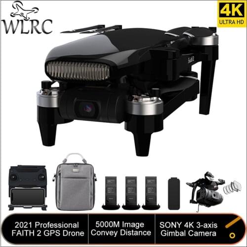 WLRC Faith 2 GPS Drone 4k Profesional 3-Axis Gimbal EIS Camera Quadcopter 35mins Flight Time 5KM FPV Transmission for New User