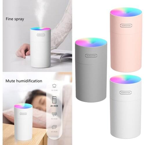 Mini Car Humidifier Home USB Electric Air Purifier Mist Diffuser Colorful Light