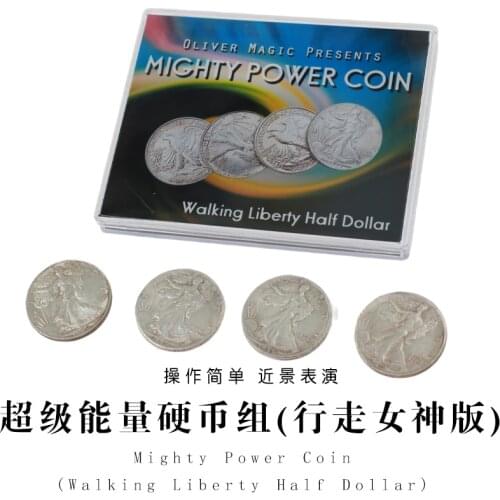 Mighty Power Coin (Walking Liberty Half Dollar) by Oliver Magic Magic Tricks Gimmick Props Stage Close-Up Magia Coin Mentalism