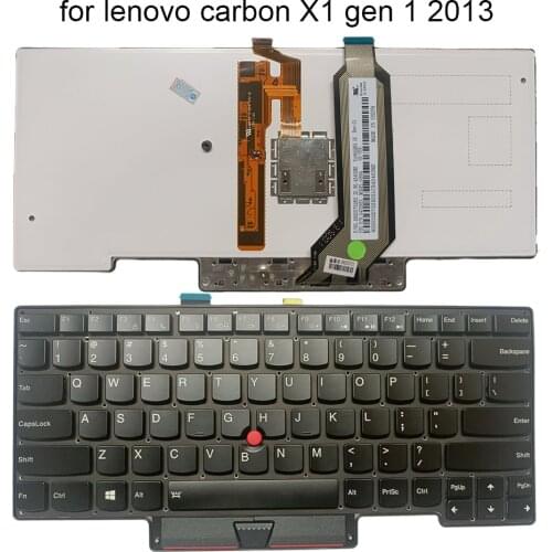 New US English backlight keyboard for lenovo Thinkpad Carbon X1 Gen 1 2013 04Y2953 GS84 laptop keyboards black light SN20D70282