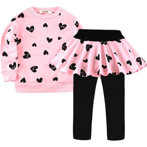 Toddler Girls Clothes Kids Autumn Winter T Shirt Pants Christmas Clothes Girls Printed Outfits Sport Suit Children Clothing set