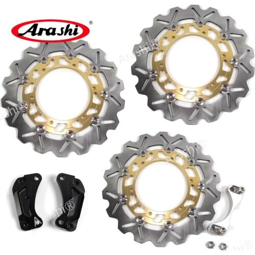 Arashi 1 Set 296mm Oversize Floating Front Rear Brake Discs Rotors For YAMAHA XP T-MAX 500 TMAX Tmax500 2008 2009 2010 2011
