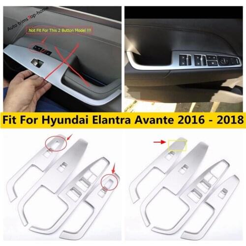 Yimaautotrims Inner Door Armrest Window Lift Switch Button Cover Trim For Hyundai Elantra Avante 2016 2017 2018