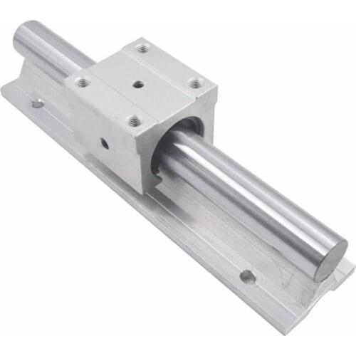 Silver SBR20UU Open Roller Bearing Slide Block SBR20 Linear Bearing 200/300/400/500mm Rail Guide with 20mm Dia Shaft Pack of 2