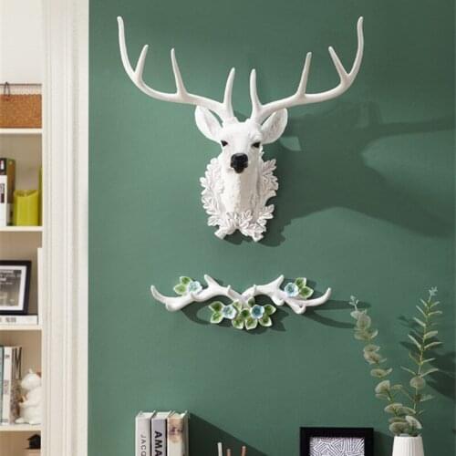 [HHT] NORDIC 3D DEER HEAD LUCKY WALL HANGING PENDANT SIKA DEER ANIMAL HOME WALL DECORATION LIVING ROOM CREATIVE BACKGROUND
