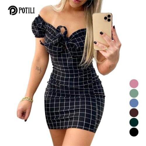 POTILI Off-the-shoulder Summer Dresses