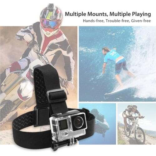Adjustable Camera Head Strap Belt Mount Holder Band Adapter for GoPro Sjcam Yi Action Sports Camera Video Cameras Accessories