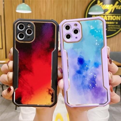 Luxury Electroplating Watercolor Case for Xiaomi Redmi Note 10 9 8 Pro K20 Cover for Xiaomi Mi Note 10 Pro 9T POCO X3 NFC M3