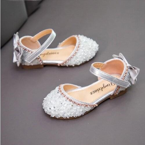 2021 Summer Girls Princess Sandals For Baby Girls Shoes Sequins Leather Dress Shoes Children Casual Non-slip Kids Dance Sandals