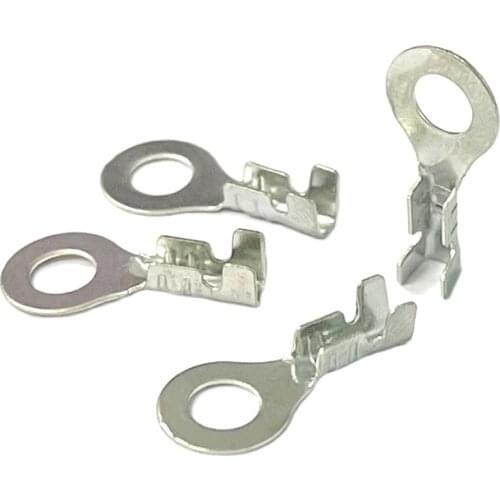 50pcs terminal connector copper 4mm hole diameter Ring Fork type Circular Splic Wire Naked Connector NEW