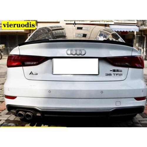 ABS Plastic Paint Painting Color Rear Trunk Spoiler Fit For Audi A3 S3 Sedan 4Doors 2013 2014 2015 2016 2017 2018