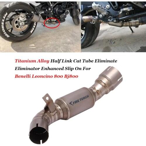 Delete Catalyst for Benelli Leoncino 500 800 Trail Motorcycle Exhaust Pipe Titanium Alloy Mid Pipe Slip On Original Muffler Pipe