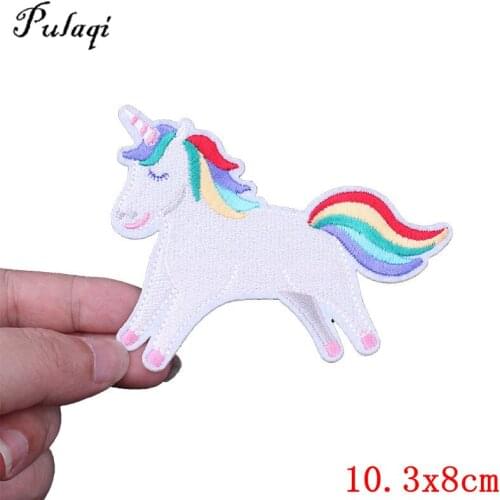 Pulaqi Embroidered Robot Unicorn Attack Patch Iron On Patches For T - Shirt Clothes Garment Accessories DIY G