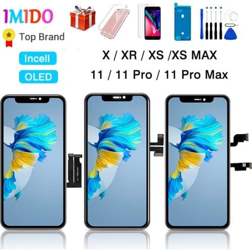 ZY JK RJ INCELL Screen For iPhone X XS MAX XR 11 Pro LCD Display GX OLED 1:1 Touch Panel Support Face ID 3D Assembly Replacement