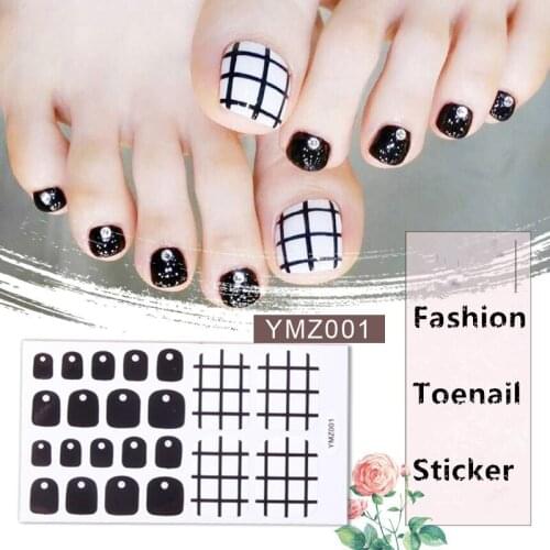 1sheet Flower Toenail Sticker Full Toe Nail Wraps Art Polish Stickers Self-adhesive False Nail Design Manicure for Women Girls