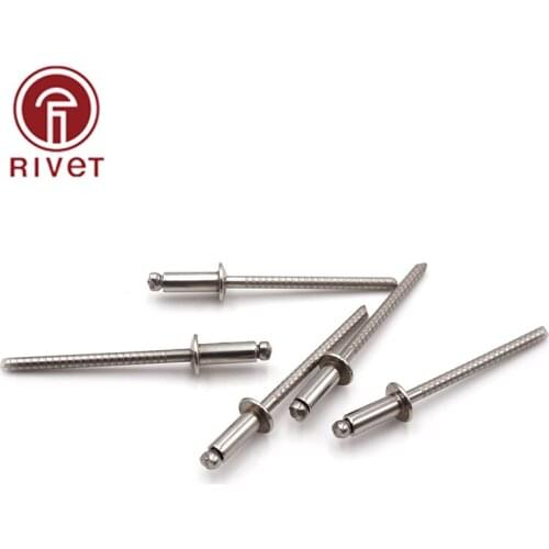 304 M4.8 Stainless Steel Mushroon Head Break Mandrel Blind Rivets Open End Round Head Rivets For Furniture Assortment Kit 10PCS