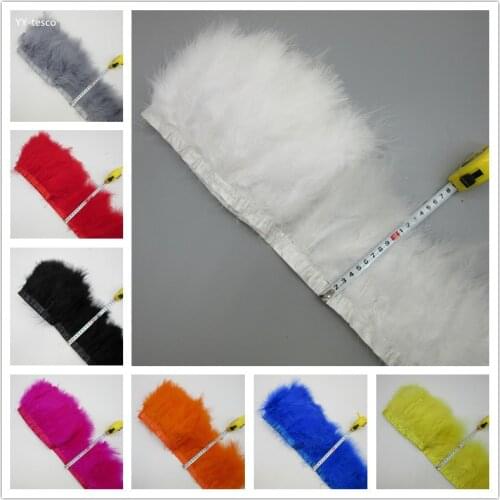 10Yards Fluffy Marabou Feather Trim 15-18cm For Sewing Feather Costume Turkey Feather Trimming Dress Skirt Feather 13 Color
