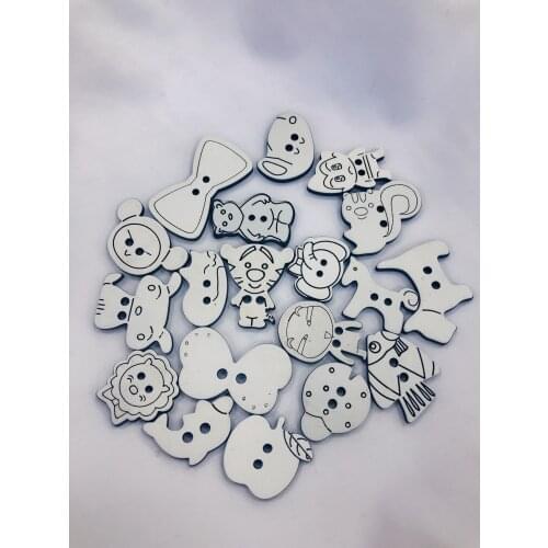 50pcs Animal Wooden Scrapbooking Clothing Decorative Buttons for DIY Crafts Sewing accessories resin buttons 21mm-35mm