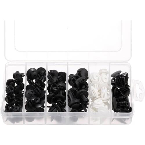 50Pcs Car Body Plastic Push Retainer Pin Rivet Fasteners Trim Moulding Clip Expansion Screws Kit with Removal Tool