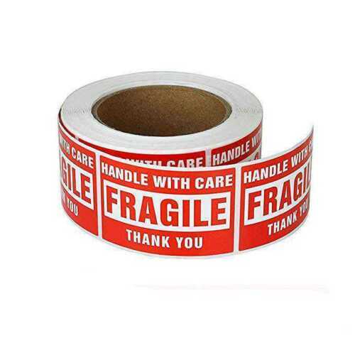 500/Roll Fragile Stickers Handle with Care Thank You Mailing Labels