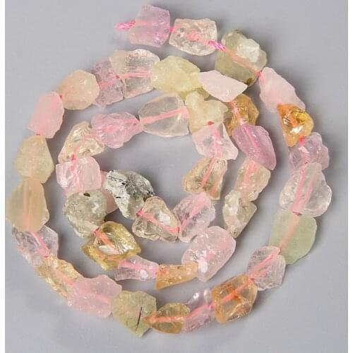 7-11MM Raw Rose Clear Crystal Quartz Stone Amethysts Citrines Nugget Beads Irregular Minerals Gravel Bead Accessories Wholesale