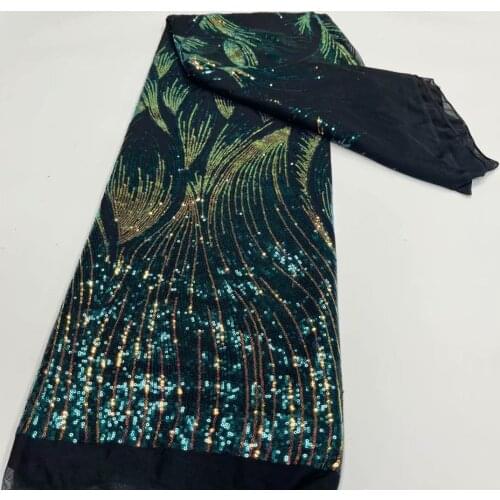 Aso Ebi Party Shinning Sequins Net Designs Teal Green Color Nice 2021 Turtle Fashion Wedding Dress Material Tulle Lace T121