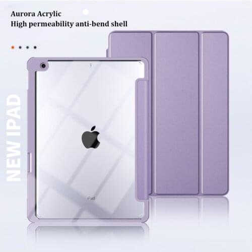 For iPad Air 4 10.9inch Case 2020 iPad Pro 11inch Case For ipad 7/8 10.2inch Solid Color Drop-Resistant Transparent Bottom Shell