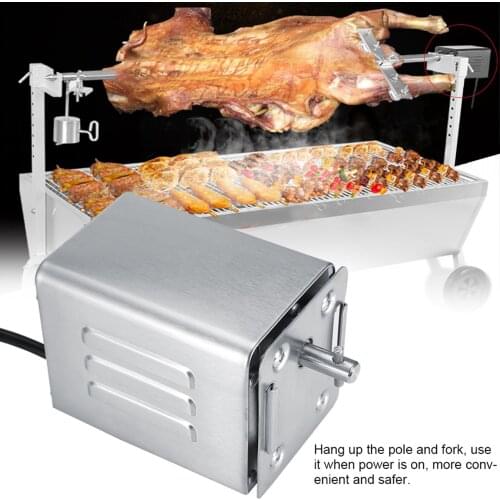 50-70KGF Stainless Steel BBQ Rotisserie Motor Electric Roaster Barbecue Motor (US Plug 110V) for family dinners outdoor barbecue