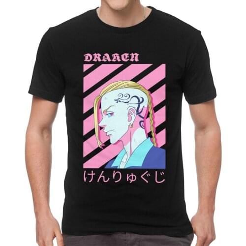 Tokyo Revengers Tshirts Men Unique Tee Tops Cotton T Shirt Short Sleeve Ken Ryuguji Draken T-shirt Gift Clothes